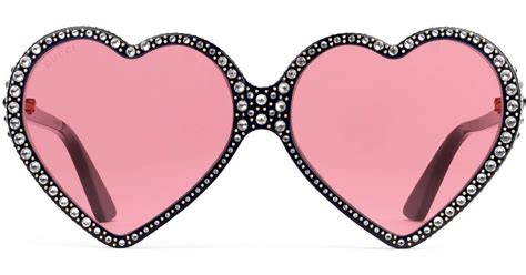 Gucci Elton John Heart Sunglasses in Pink .